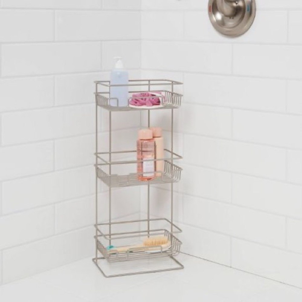 Shower cart caddy shelf organizer three shelves for all necessities